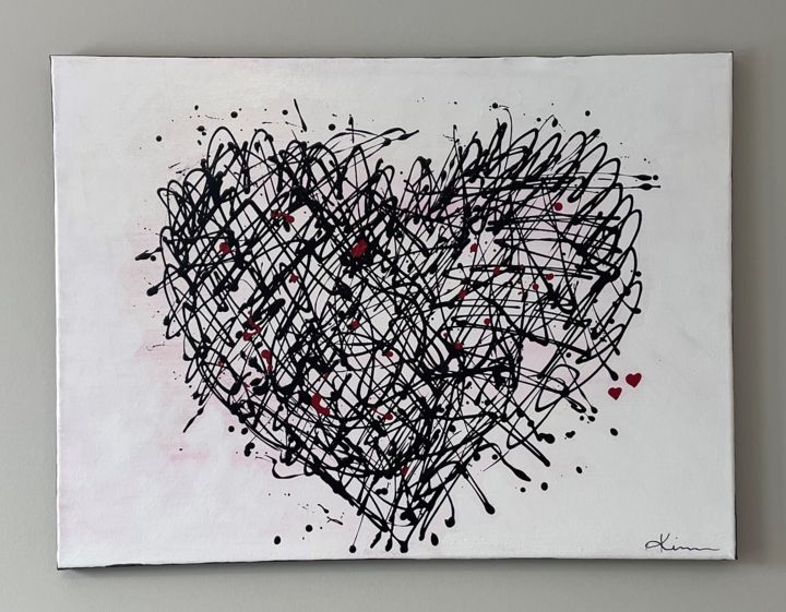 Peinture intitulée "Y'a de l'amour dans…" par Kim Gagnon, Œuvre d'art originale, Acrylique