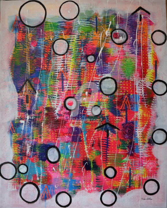 Peinture intitulée "Couleurs 11" par Pinkivioletblue, Œuvre d'art originale, Acrylique Monté sur Châssis en bois