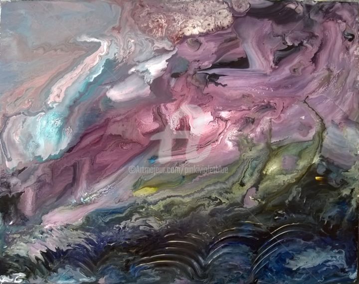 Peinture intitulée "Marée rose" par Pinkivioletblue, Œuvre d'art originale