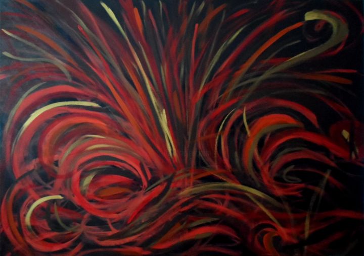 Painting titled "Explosion" by Pink Polish, Original Artwork, Acrylic