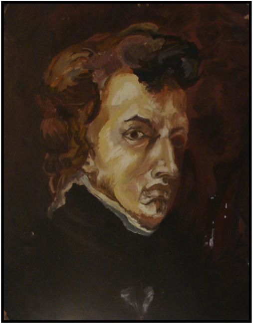 Painting titled "Chopin" by Andreea Iulia Pintilie, Original Artwork