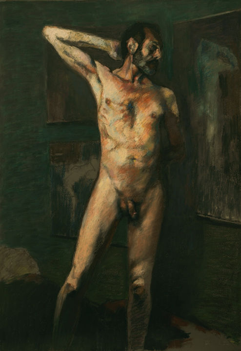Painting titled "Desnudo" by Juan Domínguez, Original Artwork, Pastel