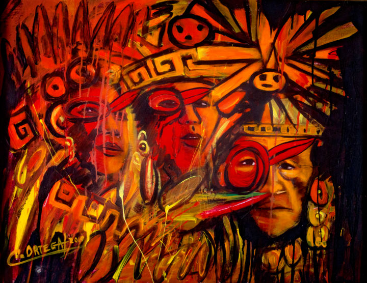 Pintura intitulada "perdición-del-espír…" por Pintor Ortega Maila, Obras de arte originais, Acrílico