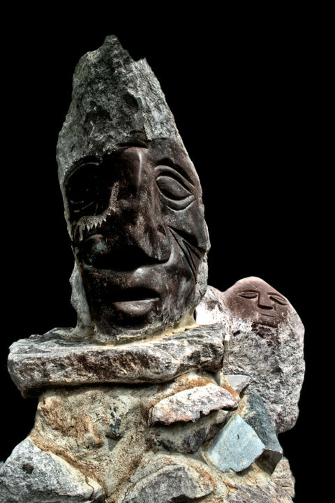 Skulptur mit dem Titel "Quizquiz" von Pintor Ortega Maila, Original-Kunstwerk, Stein