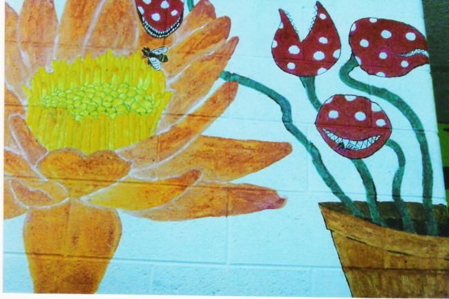 Painting titled "Hallway Flytrap" by Andy Rux, Original Art, Oil
