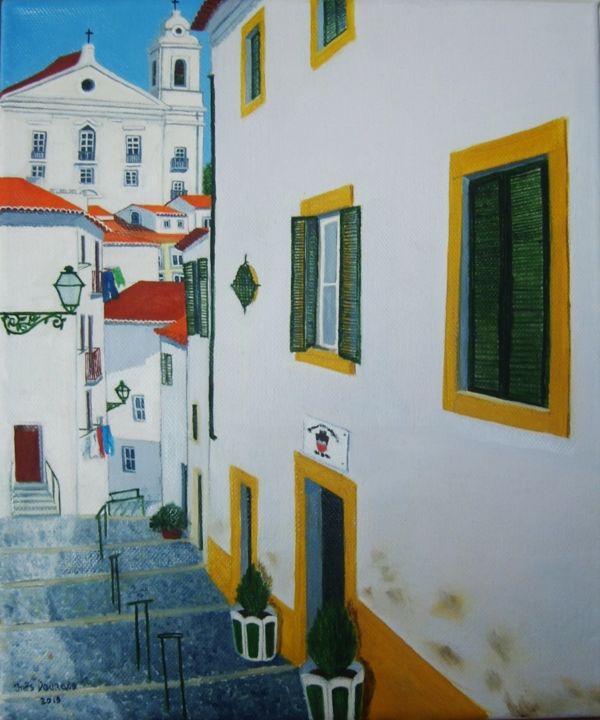 "Beco das Cruzes" (Alfama's neighborhood, Lisbon,Portugal) - Peinture,  30x25x2 cm ©2013 par Inês Dourado -  
                                                                                                                
    Art figuratif, Peinture contemporaine, Réalisme, Toile, Lieux, Architecture, Histoire, Paysage urbain, portugal, lisboa, holidays, alfama, arte, pintura, oil paintings, fado, arte figurativa, história, art history, lisbon
