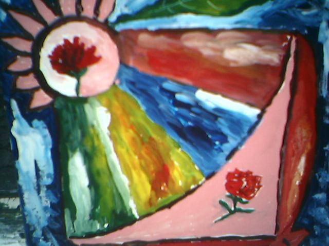 Mis lineas - Pintura, 50x50 cm ©2008 por Alfredo Jesus Rocha -