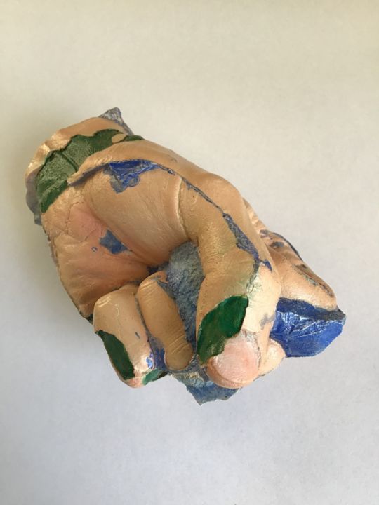 Sculpture titled "“Left Hand Positive”" by Pio30, Original Artwork, Plaster