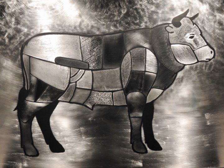 Sculpture titled "“MANZO”" by Pio30, Original Art, Stainless Steel