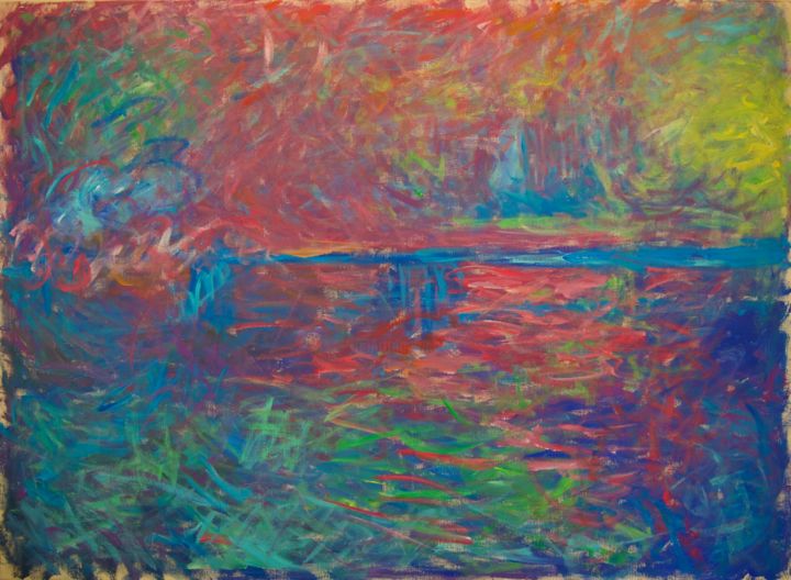 Картина под названием "Waterloo Bridge" - Piotr Cieslik, Подлинное произведение искусства, Акрил