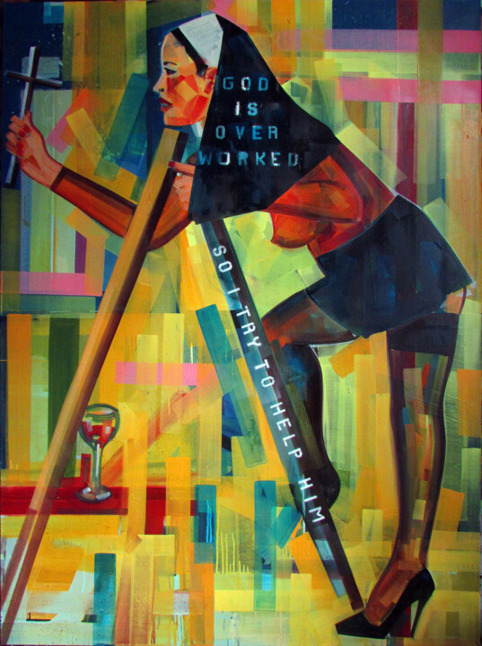 绘画 标题为“The Wand” 由Piotr Kachny, 原创艺术品, 油