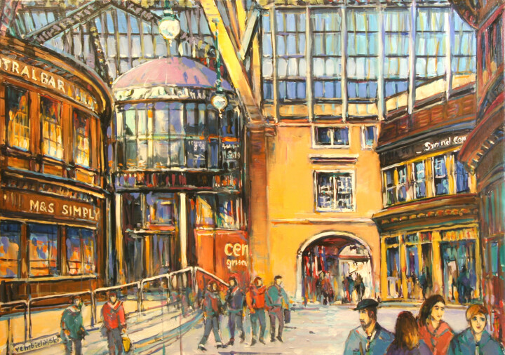 Painting titled "Glasgow Central Sta…" by Piotr Rembielinski, Original Artwork, Acrylic