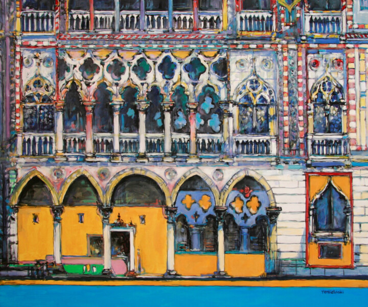 Painting titled "Colori di Venezia P…" by Piotr Rembielinski, Original Artwork, Acrylic