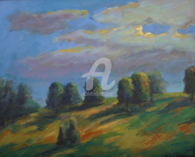 Painting titled "Summer evening in G…" by Piotr, Original Artwork