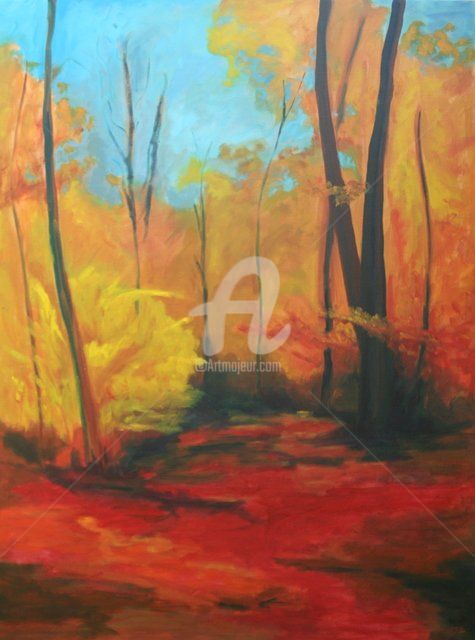 Painting titled "indian summer" by Piotr, Original Artwork