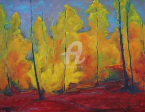 Painting titled "Indian Summer 2" by Piotr, Original Artwork