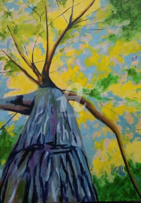 Painting titled "The Big Oak" by Piotr, Original Artwork, Oil
