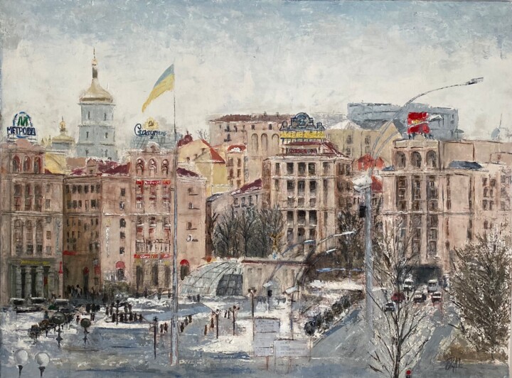 Schilderij getiteld "Maidan" door Pipa Martín, Origineel Kunstwerk, Acryl