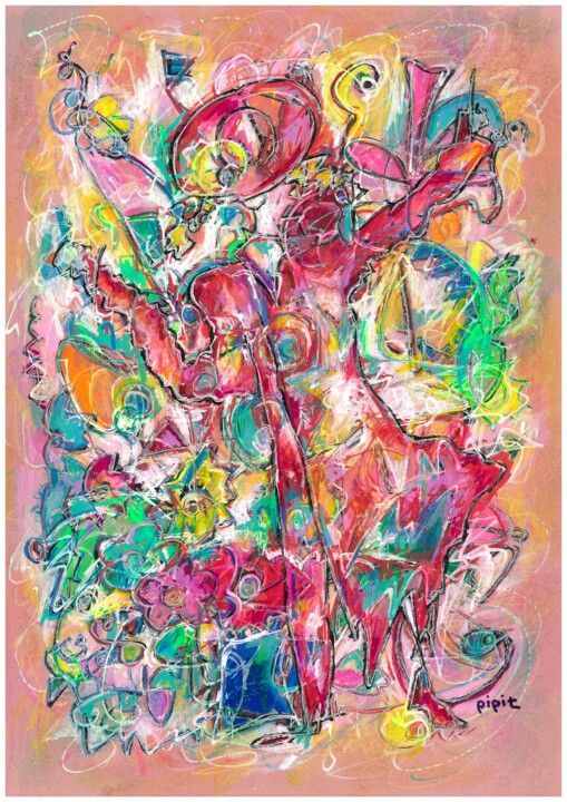 Malerei mit dem Titel "Rejoice in hope" von Pipit Yamamoto, Original-Kunstwerk, Acryl
