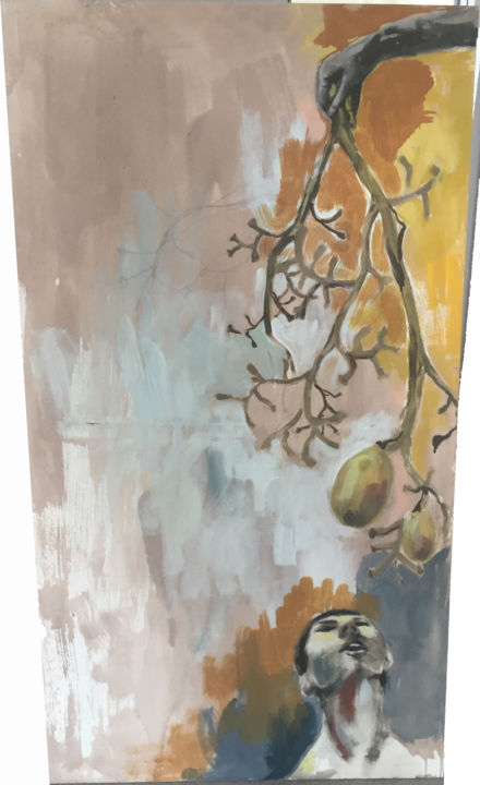 Painting titled "Traube" by S. Kreppel, Original Art,