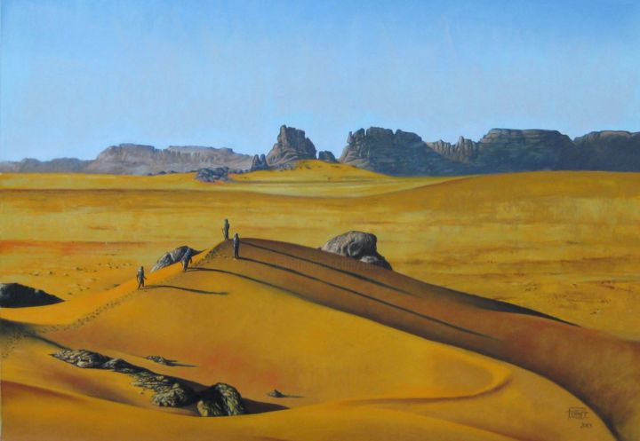 Painting titled "La dune" by Sébastien Pirat, Original Artwork, Pastel