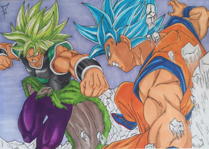 Goku Vs Broly, Drawing by Frankie Pires De Sousa (FP) | Artmajeur