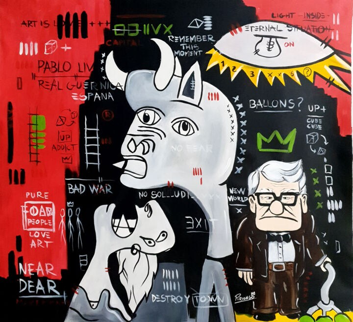 Pintura titulada "Pablo Pop Guernica" por Piriongo, Obra de arte original, Acrílico