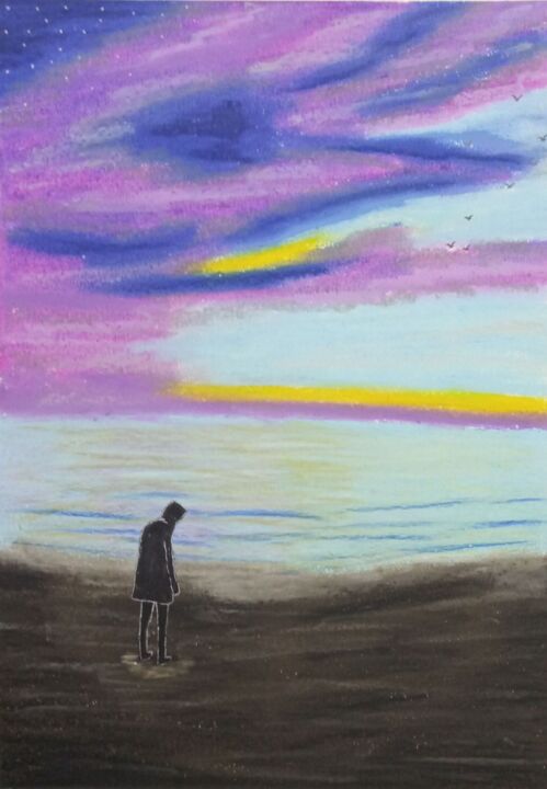 Рисунок под названием "Sunset" - Vladimir Martianov, Подлинное произведение искусства, Пастель