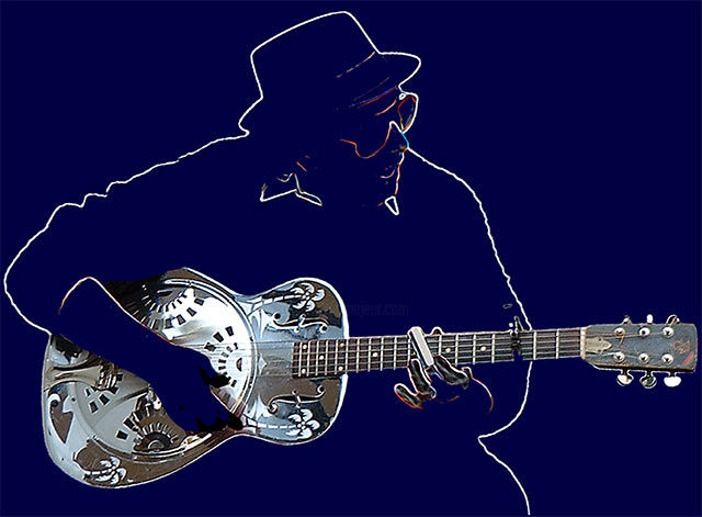 Digital Arts titled "Steel Guitar" by Henry Bateman, Original Artwork, Digital Painting