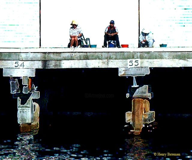 Digital Arts titled "Wharf Fishermen" by Henry Bateman, Original Artwork