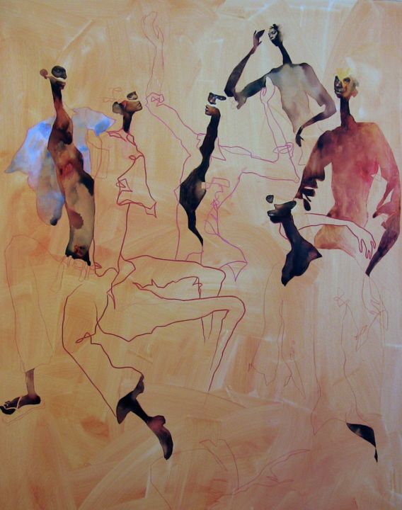 Pintura titulada "cris-du-silence-201…" por Papytsho Mafolo, Obra de arte original, Otro