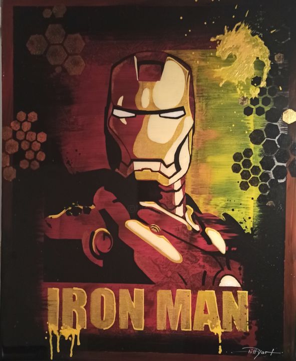Ζωγραφική με τίτλο "Iron man époxy" από Yoann Pitance (Pittyart), Αυθεντικά έργα τέχνης, Ακρυλικό