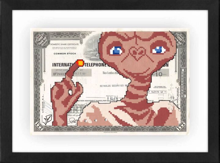 Malerei mit dem Titel "E.T. Phone Home" von Pix3ln, Original-Kunstwerk, Acryl