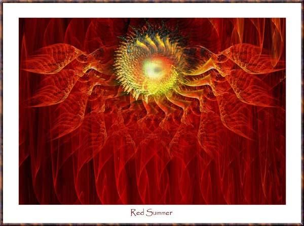 「Red Summer」というタイトルのデジタルアーツ Georg Hübnerによって, オリジナルのアートワーク