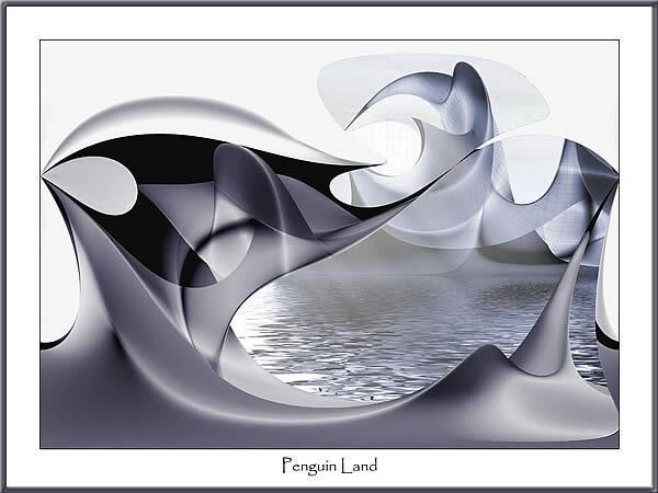 Grafika cyfrowa / sztuka generowana cyfrowo zatytułowany „Penguin Land” autorstwa Georg Hübner, Oryginalna praca