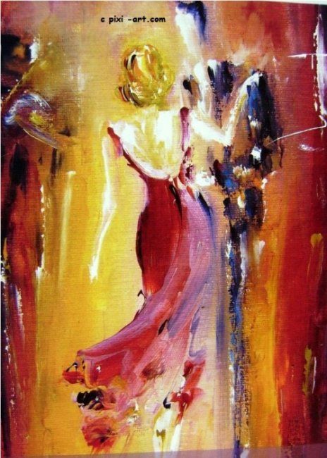 Painting titled "Romantic dance" by Pixi, Original Artwork