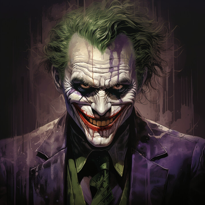 Arte digitale intitolato "Joker smile" da Pixinxt, Opera d'arte originale, Immagine generata dall'IA