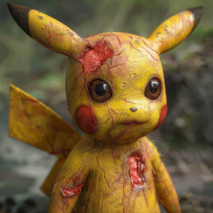Digital Arts titled "Pikachu injured" by Pixinxt, Original Artwork, AI generated image