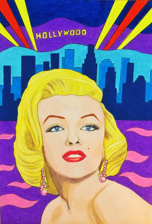 Malerei mit dem Titel "Marilyn" von Art By Piya, Original-Kunstwerk