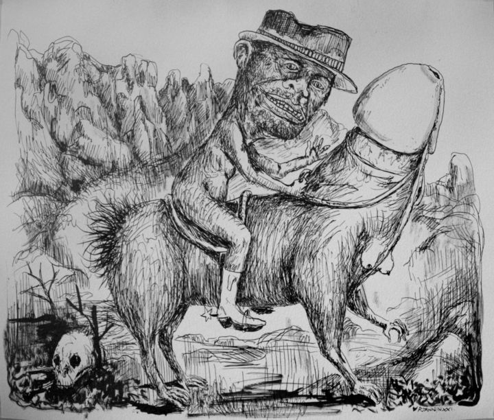 Dessin intitulée "Charles Brown Son O…" par Patrick Jannin, Œuvre d'art originale, Encre