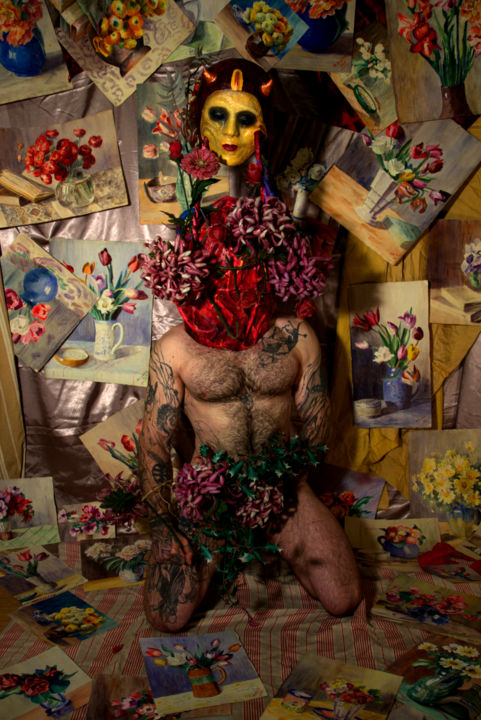 Photographie intitulée "L'Homme Fleur (2)" par Patrick Jannin, Œuvre d'art originale, Photographie numérique