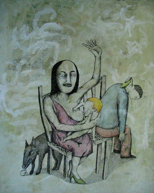 Pittura intitolato "La  Maternité Triom…" da Patrick Jannin, Opera d'arte originale
