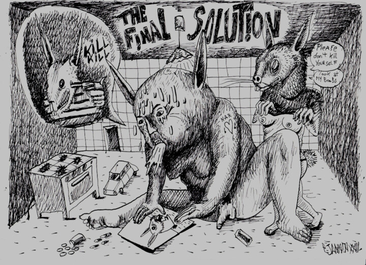 Drawing titled "La solution à tous…" by Patrick Jannin, Original Artwork, Ink