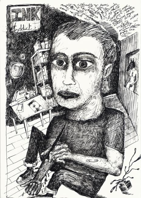 Рисунок под названием "Ink Addict" - Patrick Jannin, Подлинное произведение искусства, Другой