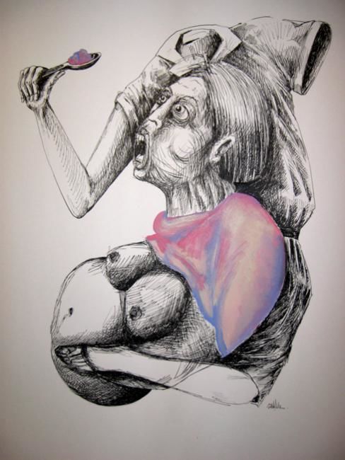 Drawing titled "La Vie en Rose / La…" by Patrick Jannin, Original Artwork, Other