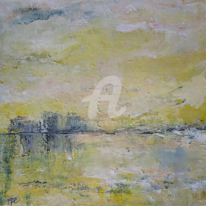 Painting titled "IMPRESSION JAUNE" by Pjc, Original Artwork, Oil