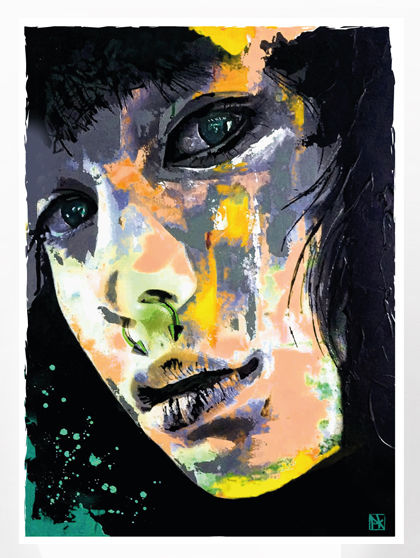 Digital Arts titled "Green Eye 3" by Pk Z, Original Art, Digital Painting