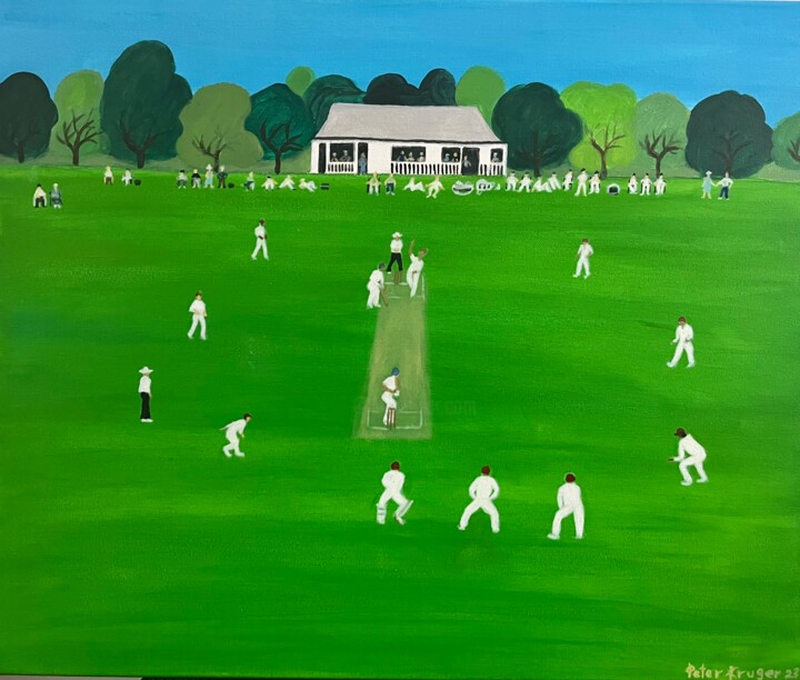 绘画 标题为“Country Cricket” 由Peter Kruger, 原创艺术品, 丙烯