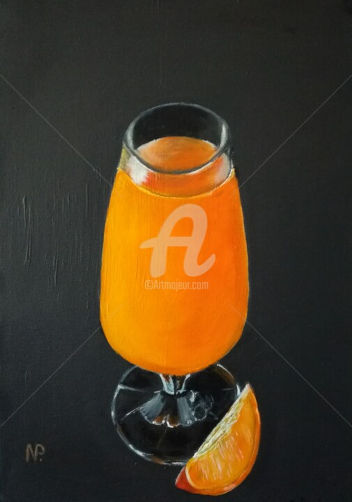 Pittura intitolato "Orange juice" da Plakhotnyk Nataliia, Opera d'arte originale, Olio