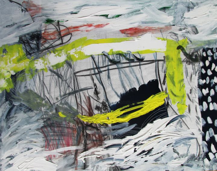 Pintura titulada "Yellow wind" por Plamen Russev, Obra de arte original, Acrílico Montado en Bastidor de camilla de madera